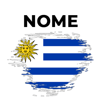 Bandeira efeito pincel Uruguai, ideal para personalizar os acessórios do seu bebé. Descubra mais opções em chupeta-bebe.com.