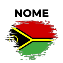 Bandeira com efeito pincel Vanuatu, ideal para criar um estilo único e divertido nos artigos do seu bebé.