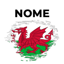 Bandeira efeito pincel País de Gales, ideal para dar um toque especial aos acessórios do seu bebé. Disponível em chupetas e babe