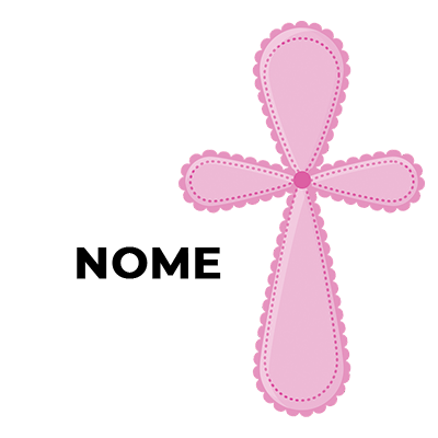Cruz rosa \"It\'s a girl\" ideal para decorar o quarto do bebé. Delicadeza e elegância em cada detalhe.