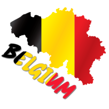 Mapa da Bélgica em cores vibrantes, ideal para personalizar artigos para bebé como chupetas e babetes. Visite chupeta-bebe.com.