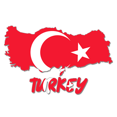 Mapa da Turquia, ideal para acessórios de bebé, como chupetas e prendedores, no site chupeta-bebe.com.