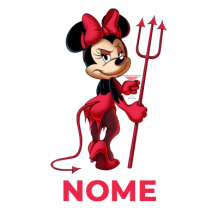 Diablesse Minnie com orelhas pretas e laço rosa com bolinhas brancas, perfeito para os pequenos fãs da Disney.