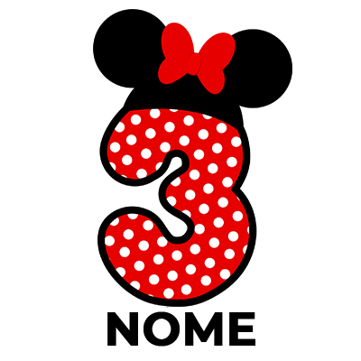 Chupeta Disney Minnie Número 3 em vermelho com bolinhas brancas e laço vermelho, perfeita para o seu bebé! Disponível em chupeta