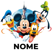 Disney Mickey e amigos arte 1, perfeita para artigos de bebé como chupetas e babetes. Um toque divertido para os pequenos!