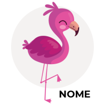 Flamingo cor-de-rosa, um toque divertido e adorável para os artigos do seu bebé. Ideal para estimular a imaginação!