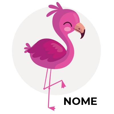 Flamingo cor-de-rosa, um toque divertido e adorável para os artigos do seu bebé. Ideal para estimular a imaginação!