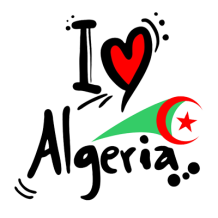 Chupeta \"Eu amo a Argélia\" com bandeira, ideal para mostrar o amor pelo país. Perfeita para o seu bebé! Disponível em chupeta-