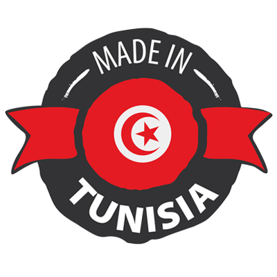 Selo \"Made in Tunisia\" para garantir a qualidade dos produtos para bebé disponíveis em chupeta-bebe.com.