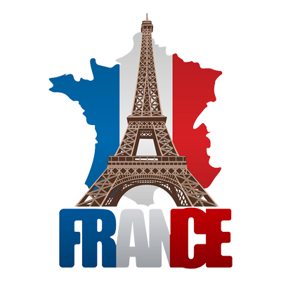 Mapa França com Torre Eiffel, ideal para os pequenos! Perfeito para personalizar chupetas e acessórios do bebé.