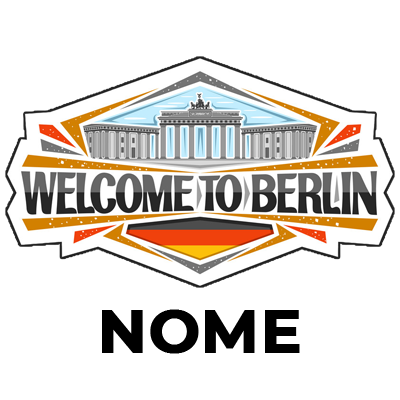 Chupeta \"Welcome to Berlin\" perfeita para o seu bebé, unindo estilo e conforto. Ideal para momentos únicos.