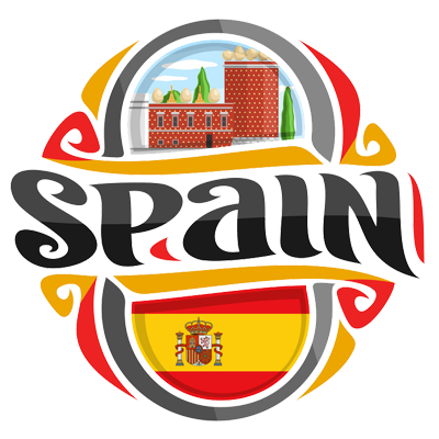 Design divertido e colorido inspirado na Espanha, ideal para artigos de bebé como chupetas e prendedores.