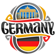 Sinal de identificação \"Flag Germany\" ideal para personalizar artigos de bebé, como chupetas e prendedores. Disponível em chup