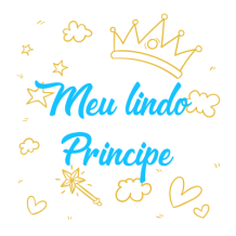Texto adorável para o seu bebé: Meu belo príncipe versão-2, ideal para chupetas e acessórios. Disponível em chupeta-bebe.com.