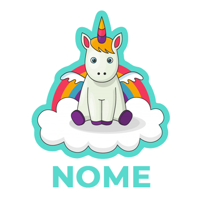 Unicórnio com asas sobre nuvem, perfeito para encantar os mais pequenos em chupetas e outros acessórios! Disponível em chupeta-b