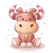 Animais Engraçados Bull arte-1, um adorável acessório para bebés que traz diversão e estilo aos seus pequenos! Perfeito para chu