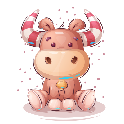 Animais Engraçados Bull arte-1, um adorável acessório para bebés que traz diversão e estilo aos seus pequenos! Perfeito para chu
