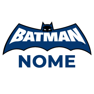 Logotipo do Batman azul, ideal para produtos para bebé, como chupetas e bodies. Descubra mais em chupeta-bebe.com.