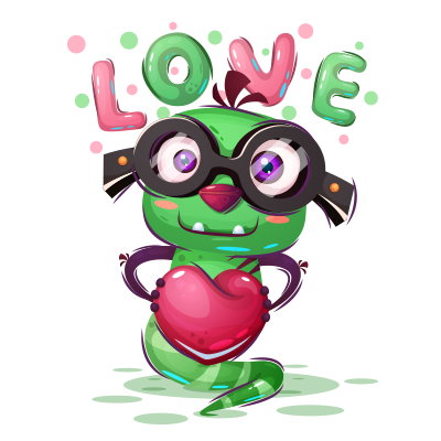 Animais Engraçados Love modelo-2, um toque divertido e carinhoso para os artigos do seu bebé. Ideal para chupetas e acessórios!