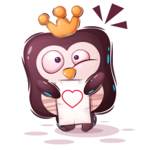 Animais engraçados Pinguim carta coração: um toque divertido e amoroso para os produtos do seu bebé. Ideal para prendedores e ch