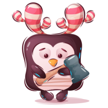 Pinguim martelo engraçado, ideal para alegrar os momentos do seu bebé com estilo e diversão. Disponível em chupeta-bebe.com.