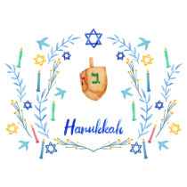 Hanoukkia modelo-3 para celebrar a tradição judaica em família. Ideal para quartos de bebé e momentos especiais. Visite chupeta-