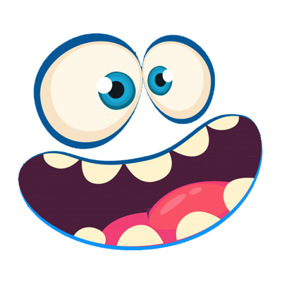 Rosto divertido de monstro Cartoon, ideal para alegrar os artigos do seu bebé. Perfeito para chupetas e acessórios.