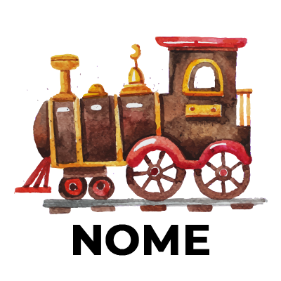 Pintura de trem ideal para decorar o quartinho do bebé com um toque divertido e alegre. Disponível em chupeta-bebe.com.