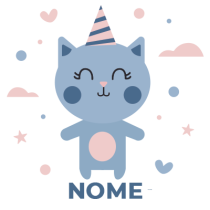 Gato aniversário, um toque divertido e adorável para a festa do seu bebé. Perfeito para celebrar momentos especiais!