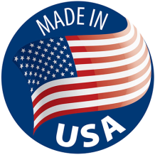 Selo de qualidade Made in USA, ideal para produtos de bebé como chupetas e acessórios. Confiança e segurança para o seu pequeno.