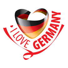Chupeta I Love Germany, perfeita para mostrar o amor pelo país enquanto cuida do seu bebé. Ideal para compor o look do dia-a-dia